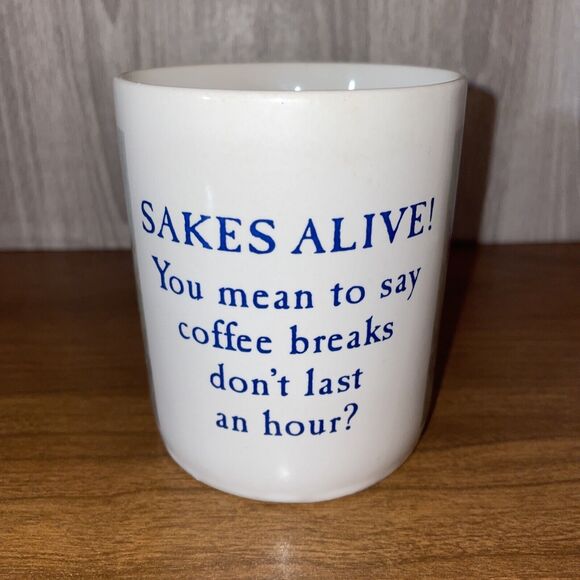 Vintage 1992 Leanin Tree Collectible Funny Coffee Mug Cup 1HR Coffee Breaks 4in - Picture 2 of 16